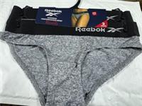 Reebok Womens Sports Brief Underwear MASIE 2pk Black /Grey Marl XS,Small - XS Regular
