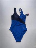BNWT Reebok Blue Navy Colour Block Swimsuit UK 10 One Piece Swimming Costume - S Regular