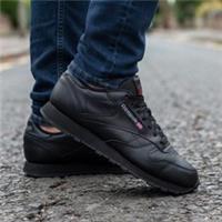 Mens Reebok Classic Leather Trainers Tripple Black All UK Sizes BNIB RCLTB