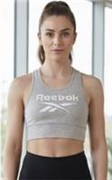 New Womens Reebok Sports Bra Crop Top Grey XS UK 4-6 Gym Activewear RRP £17 - XS Regular