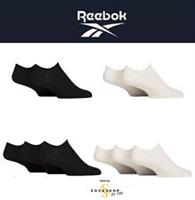 Reebok Trainer Socks Foundation Cotton Many Sizes Unisex Black / White - 5 Pairs - 8.5-10 UK Regular