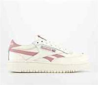 New Reebok Club C Double Trainers Chalk Smokey Rose Shoes Size 5