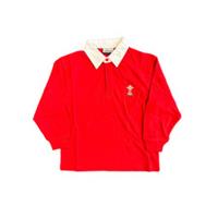 Wales Rugby Kid's Jersey Reebok Long Sleeve Plain Retro Shirt Top - New - 11-12 Years Regular