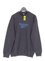 Reebok Men's Hoodie M Grey Graphic Cotton with Elastane Pullover New with tags