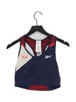 Reebok Women's Top UK 12 Blue Polyester with Elastane Cropped New with tags