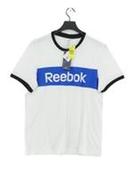 Reebok Men's T-Shirt L White Cotton with Spandex Basic New with tags