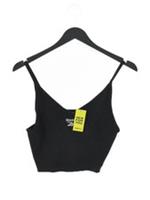 Reebok Women's Top M Black Cotton with Elastane Cropped New with tags