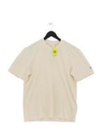 Reebok Men's T-Shirt S Cream Cotton with Elastane Crew Neck Basic New with tags