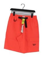 Reebok Men's Shorts M Orange Striped 100% Polyester Cargo New with tags