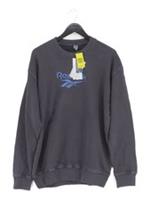 Reebok Men's Hoodie M Grey Graphic Cotton with Elastane Pullover New with tags