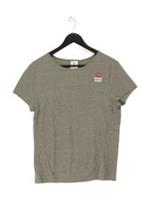 Reebok Women's T-Shirt M Green Nylon with Cotton, Polyester Basic New with tags