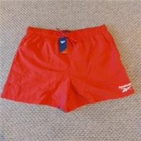 Reebok RBK Swim Swimming Shorts Large Red Polyester Holiday Casual Summer New - L Regular