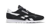 Reebok Classic Leather Nylon Black-White Men's Trainers (UK _7-11) Brand New
