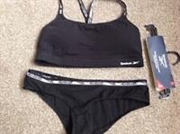 Reebok Women's black Crop Top and Brief 2 piece Large (42)