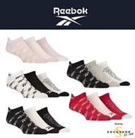 Reebok Trainer Socks - Unisex Mens Womens 'Essentials' Patterned Cotton 3 Pairs - 8.5-10 UK Regular