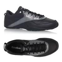 Reebok Womens Oshen SIZE 4.5 Leather Trainers Girls RRP £60 Black