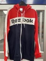 Reebok Logo TE LL FZ Hoodie Hooded Hoody Track Top Jacket RedWhiteMens Size L - L Regular