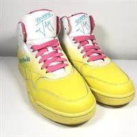 Reebok Reverse Jam Mid Easter Collection 2009 Trainer Rare UK 8 Yellow Pink Blue