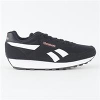 Womens Reebok Rewind Run FX2957 Black White Fabric Lace Up Casual Trainers