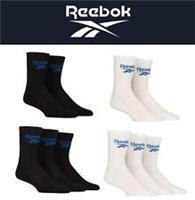 Reebok Crew Socks Sport Mens Womens Foundation Cotton Cushioned Sole 5 Pair Pack - 6.5-8 UK Regular