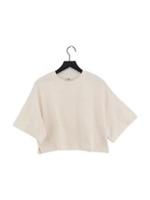 Reebok Women's Top M Cream Cotton with Elastane, Polyester Cropped New with tags