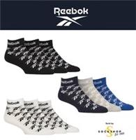 Reebok Sports Ankle Socks - Unisex Mens Womens 'Essentials' Cotton Patterned 3PK - 6.5-8 UK Regular