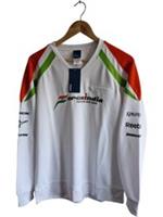 Reebok Force India F1 XL 42 chest Men's Polo White Green Orange Motorsport Team