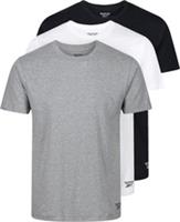 Reebok Men'S Santo Shirt, Black/White/Grey Marl, Pack of 3