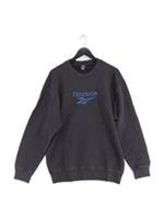 Reebok Men's Hoodie M Black Graphic Cotton with Elastane Pullover New with tags