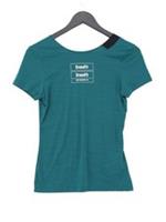 Reebok Women's T-Shirt XXS Green Striped Nylon with Elastane Basic New with tags