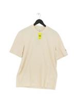 Reebok Men's T-Shirt S Cream Cotton with Elastane Crew Neck Basic New with tags