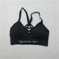 Reebok Women's Medium Black Sports Bra Strappy Design Athletic Wear Activewear - M Regular