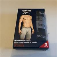 Reebok Placer Mens Performance 3 Pack Long Length Sports Trunks Size Small - S Regular