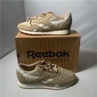Reebok Classic Nylon Beige Suede Trainers Size UK 4.5 Women Low Top New In Box