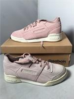 Reebok Workout Lo Plus Trainers UK Size 4 Suede Pink Lace Up New With Defects