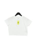 Reebok Women's Top L White Cotton with Elastane Cropped New with tags
