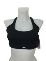 Reebok Women's Sports Bra Size M Black Lux High Impact Bra Padded Mesh Panel New - M Regular