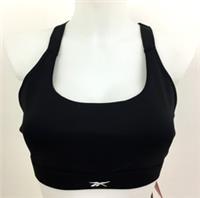 Reebok Women's Activewear Bra Size M Black Lux High Impact Strappy Back New - M Regular