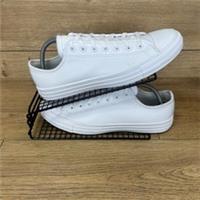 Converse Shoes Mens Size UK 10 All Star White Leather Low Pump Trainers New