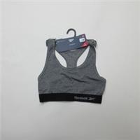 Reebok Sports Bra Womens S Grey Marl Moisture Wicking Racerback Crop Top Stretch - S Regular