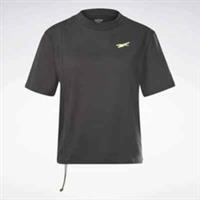 Reebok GR9441 Women Fitness & Training Black T-Shirt Top Gym Yoga Top (Size S) - S Regular
