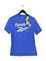 Reebok Men's T-Shirt S Blue Polyester with Rayon Basic New with tags