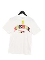 Reebok Men's T-Shirt S White Graphic Cotton with Spandex Basic New with tags