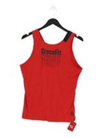 Reebok Women's T-Shirt S Red Graphic 100% Nylon Sleeveless Basic New with tags