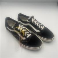 Vans Classic Black White Trainers Mens Size 9.5 Low Top Canvas