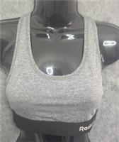 Reebok Women's Grey Padded Sports Bra Crop Top Medium Supportive Comfort - M Regular