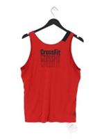 Reebok Women's T-Shirt M Red Graphic 100% Nylon Sleeveless Basic New with tags