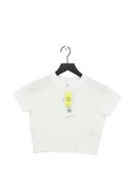 Reebok Women's Top L White Cotton with Elastane Cropped New with tags