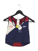 Reebok Women's Top L Blue Polyester with Elastane Cropped New with tags