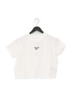 Reebok Women's Top XL White Cotton with Elastane Cropped New with tags
